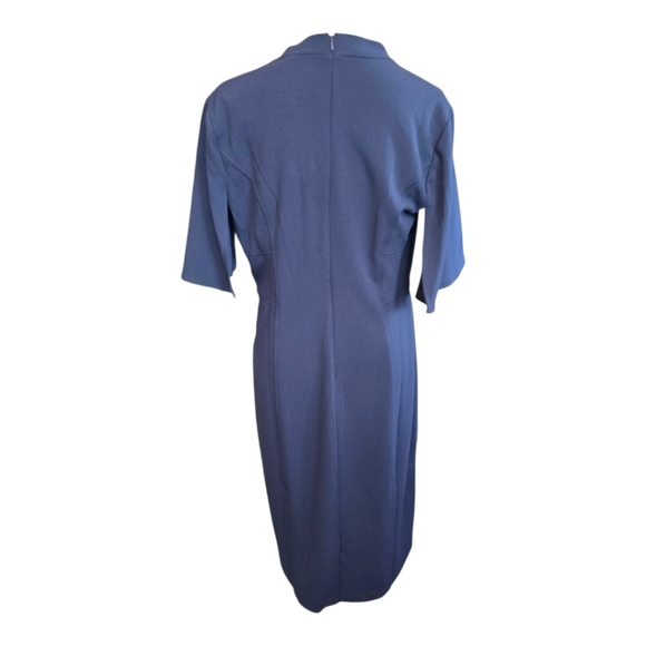 Vince Camuto Dark Navy Short Sleeve Knee Length Dress 12 - Picture 4 of 7